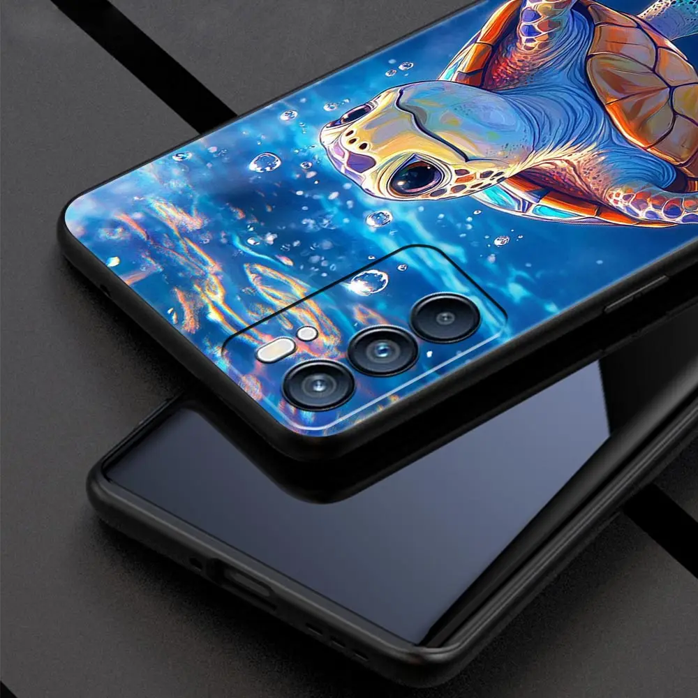 Фото Чехол для телефона Oppo A98 A80 A79 A78 A54 A53 A17 Reno 10 11 12 13 F 6 Find X5 Pro 5G, чехол с изображением морских животных, милый дельфин, морская черепаха №2