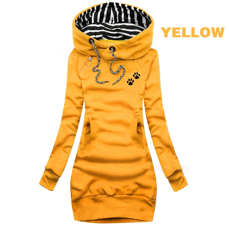 

High Quality Pullover New Autumn and Winter Women's Fashion Trend Long Sleeve Hooded Casual Women's Wear Dress