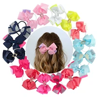 wholesale casual printed bowknot pearl for kids girls ribbon hair clip barrettes party gift headwear sweet hair accessories