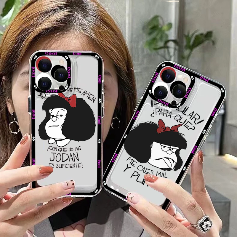 

Mafalda Phone Case for iPhone 11 12 13 Mini Pro Max 14 Pro Max Case shell