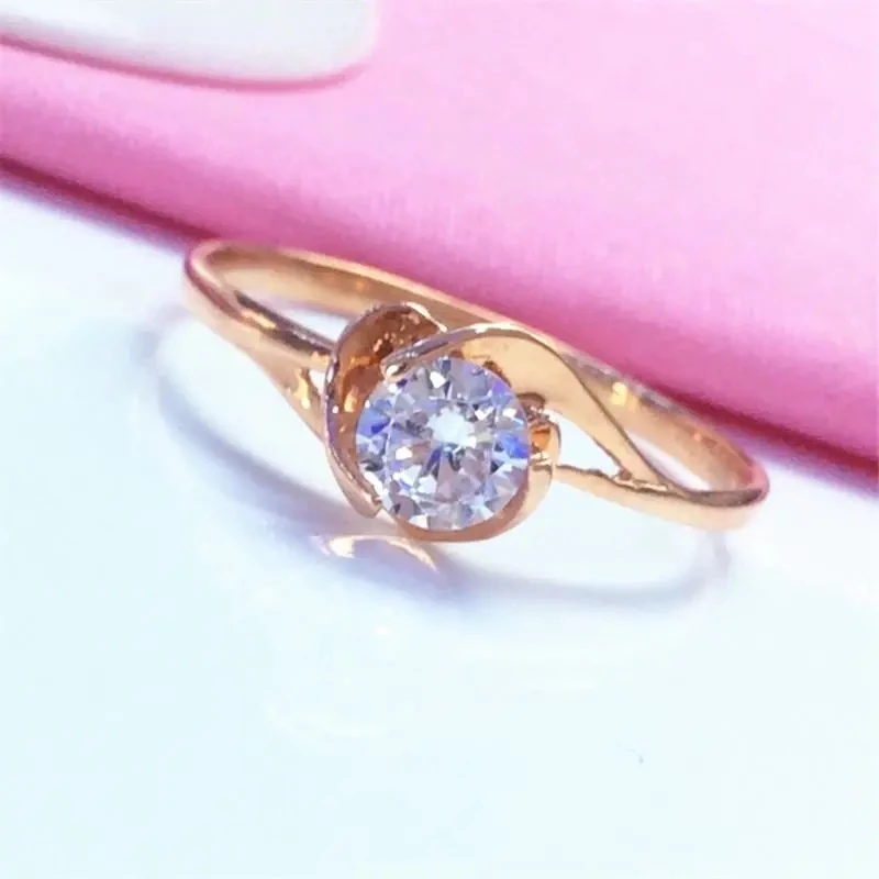 Женское Обручальное кольцо с инкрустацией из розового золота 585 пробы