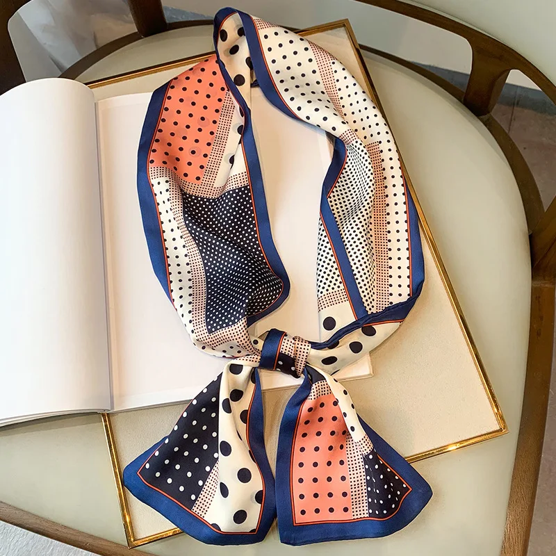 Шелковые искусственные женские шарфы для женщин роскошная повязка на голову 2022