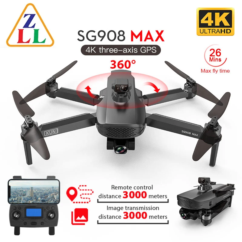 

ZLL GPS 3-Axis Gimbal HD Camera 5G Wifi 360 Obstacle Avoidance RC Quadcopter Brushless Motor Drone Professional 4K SG908 Max 3km