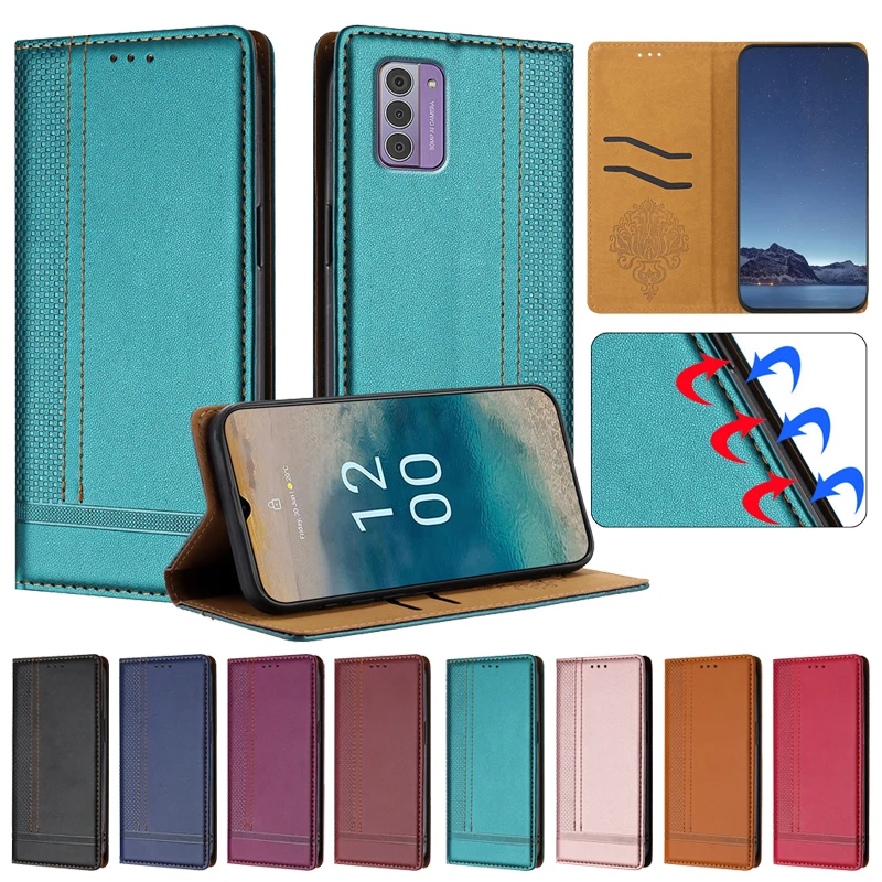 Фото Кожаный чехол-кошелек HX006 для Nokia G42 G310 G22 G21 G11 C12 C22 C32 NokiaG42 5G, защитный чехол-подставка для телефона №1