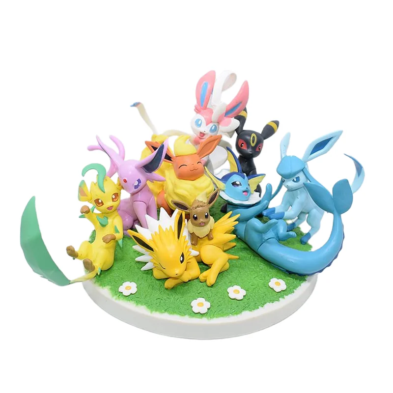 

Pokemon Eeveelution Eevee Eeveelution Flareon Vaporeon Cartoon Anime Ash Pikachu Action Figures PVC Model Toys Gift for Children