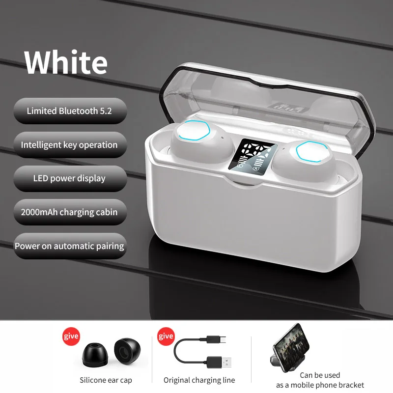 

TWS-стереонаушники M9/M8 с поддержкой Bluetooth и микрофоном, 2000 мА · ч