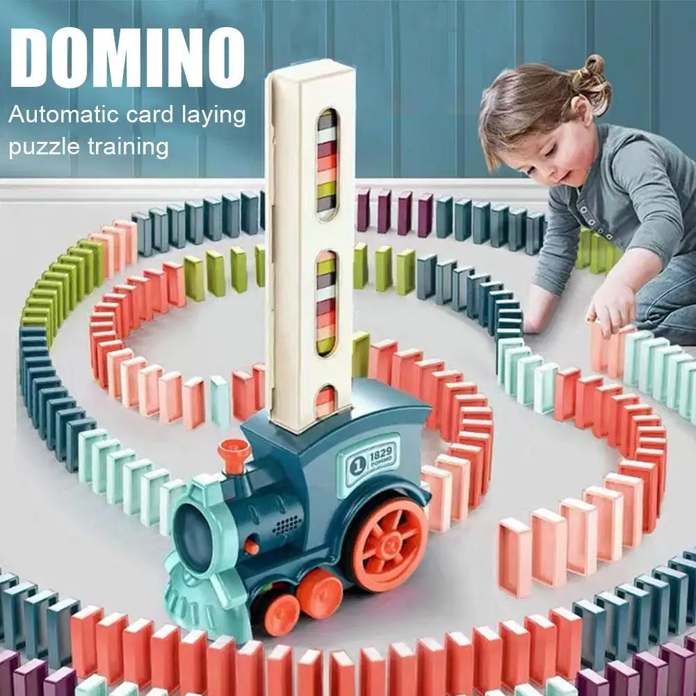 

Funny Electric Train Kids Domino Toys Automatic Laying Dominoes Brick Blocks Games Educational Toy For Children Birthday Gi Z8I8