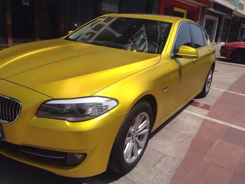 

Chrome Matte Metallic Gold Vinyl Wrap Self Adhesive Car Sticker Air Release DIY Car Wrapping