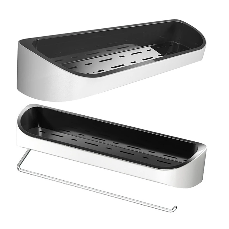 

Wall-Mounted Bathroom Shelf Without Drill Storage Shelf Kitchen Organizer For Bathroom Accessories