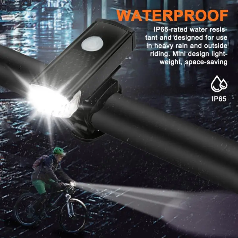 Bike Light USB Rechargeable 300 Lumens Bicycle Front Light 3 Modes Lamp Rainproof Cycling Headlight Flashlight Bike Accessories