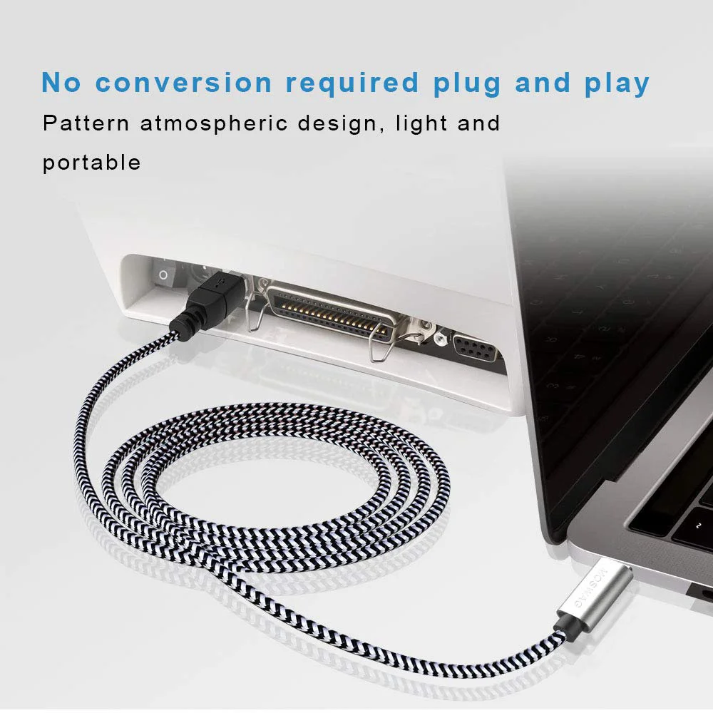 3 28 фута/1 м Тип C к MIDI-кабелю USB Midi-кабель Шнур сканера принтера для принтеров AiO HP