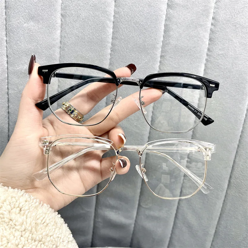 Очки Y2K с полуободковой оправой для мужчин и женщин квадратные очки чтения