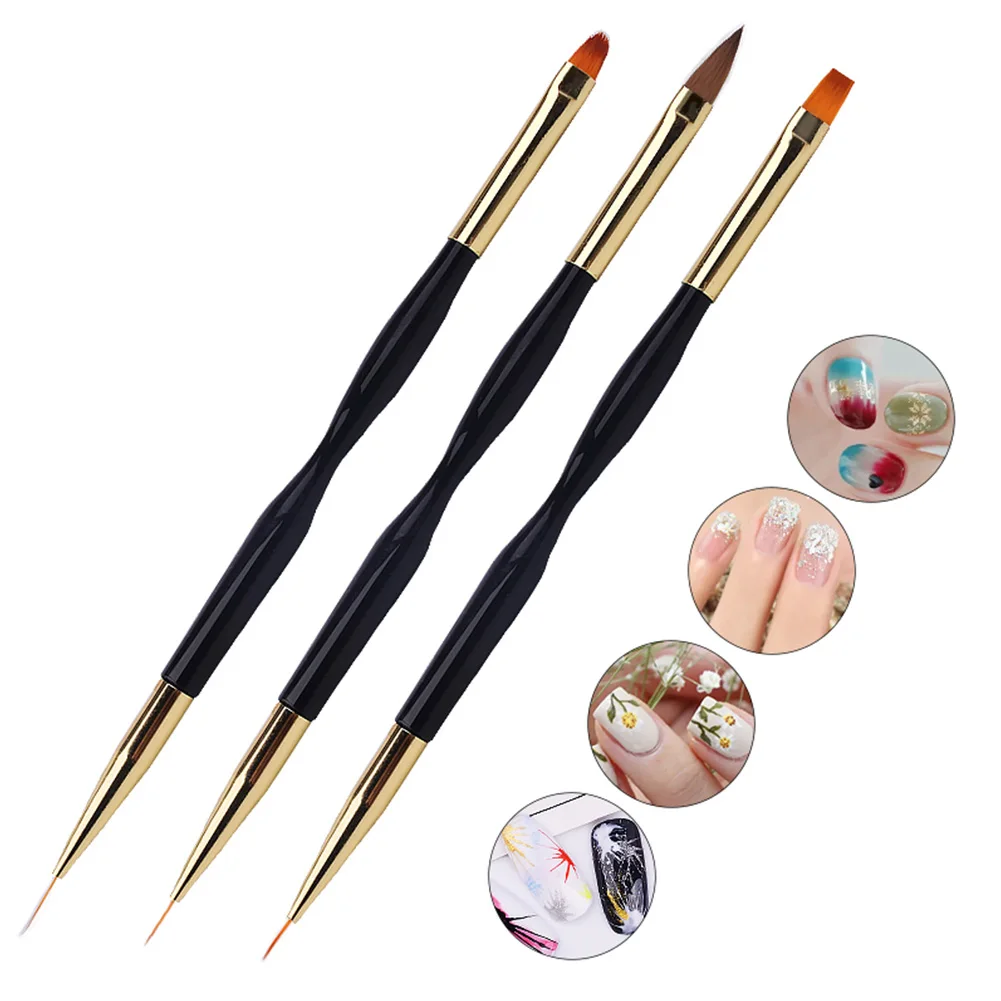 

3 Styles French Stripe Nail Art Liner Brush Set Tips Ultra-thin Line Drawing Pen Dual End UV Gel Painting Brushes Manicure Tools