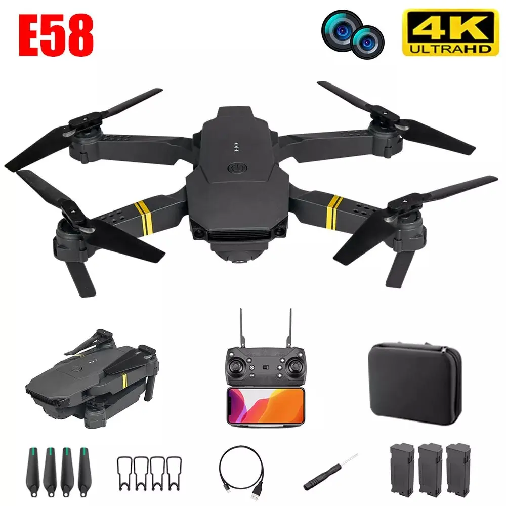 

Мини-Дрон WLR/C E58 с Wi-Fi, FPV, складной Радиоуправляемый квадрокоптер с батареей 720P/1080P/4k, Детские Дроны для мальчиков, подарок
