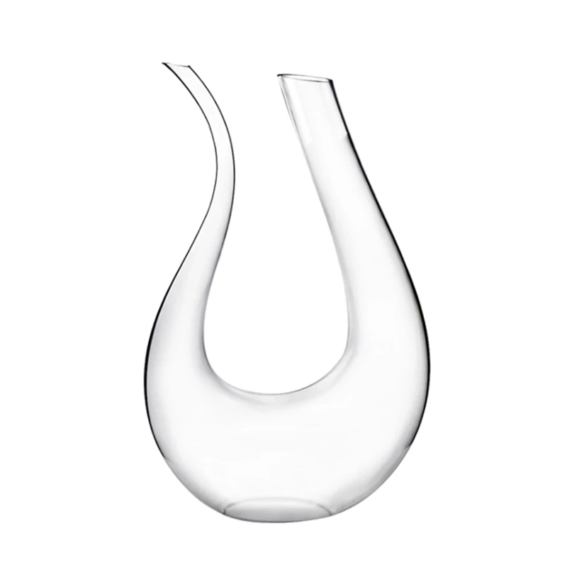 

Hand Blown Wine Decanter Modern Crystal Glass U-Shaped Oblique Decanter