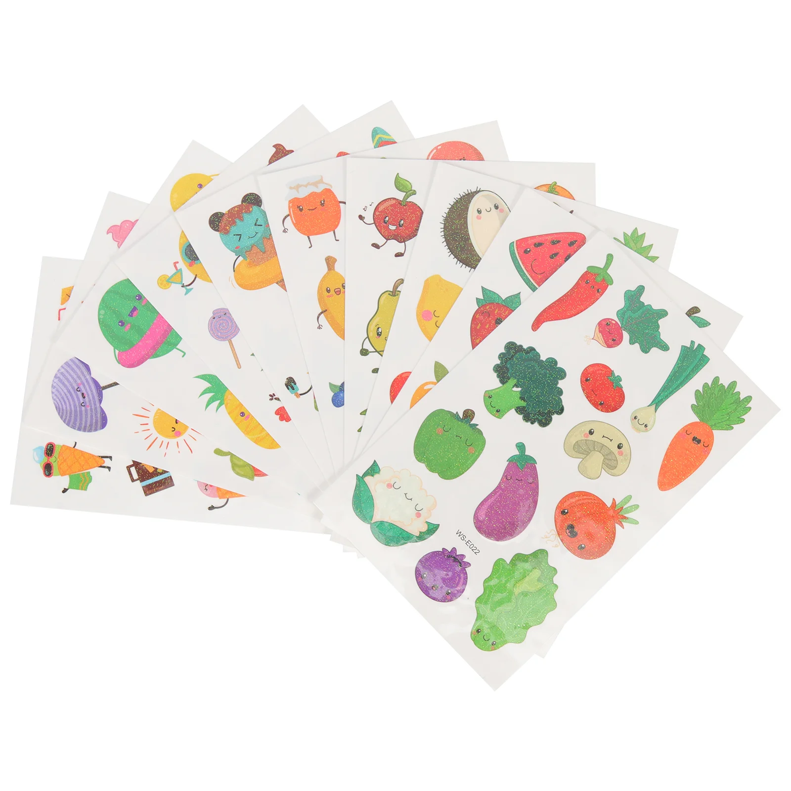 

10 Sheets of Fruit Pattern Tattoos Stickers Body Decal Children Body Decals