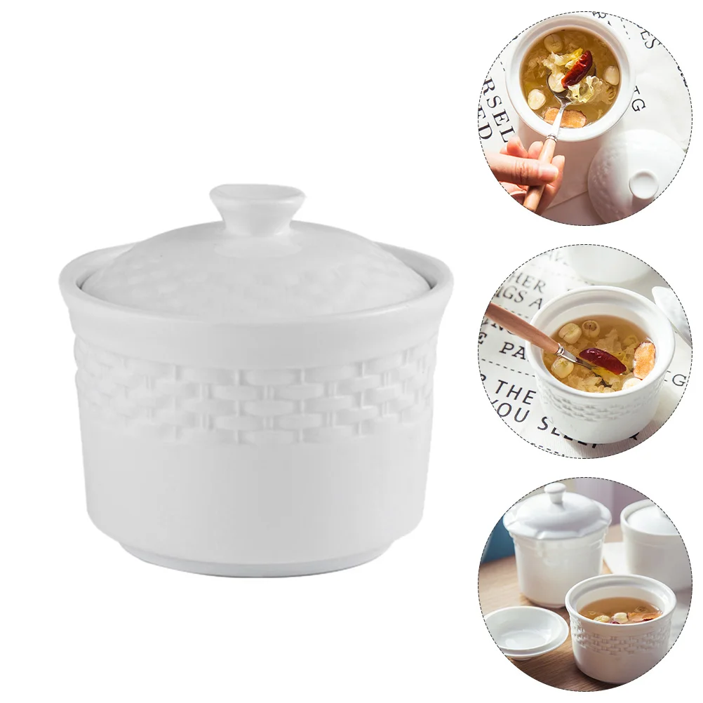 

Soup Bowl Pot Ceramic Stew Bowls Steamlid Onion Japanese Cup French Egg Steamingnoodle Ramen Custard Dessert Porcelain Steamed