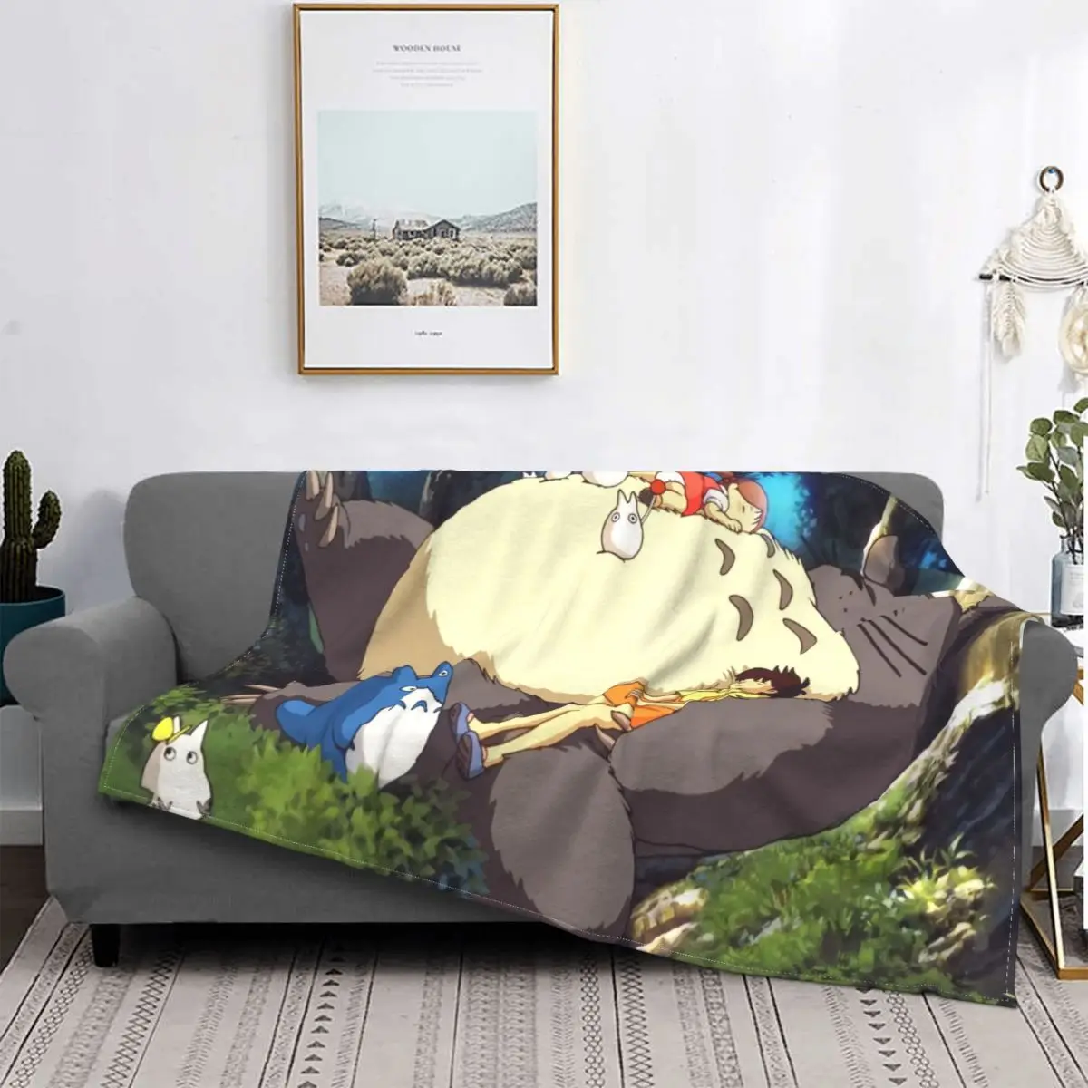 

Sofa Fleece My Neighbor Totoro Throw Blanket Warm Flannel Miyazaki Hayao Japan Manga Blankets for Bedding Home Couch Bedspreads