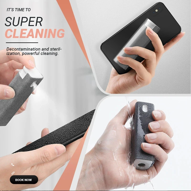 

3 in 1 Fingerprint-proof Screen Cleaner Easy-to-Use Reusable Removes Smudges Screen Cleaner For Cell Phone Hogard