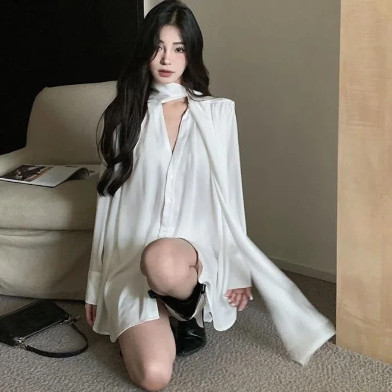 Блузка женская с V-образным вырезом свободная и приталенная рубашка из шифона