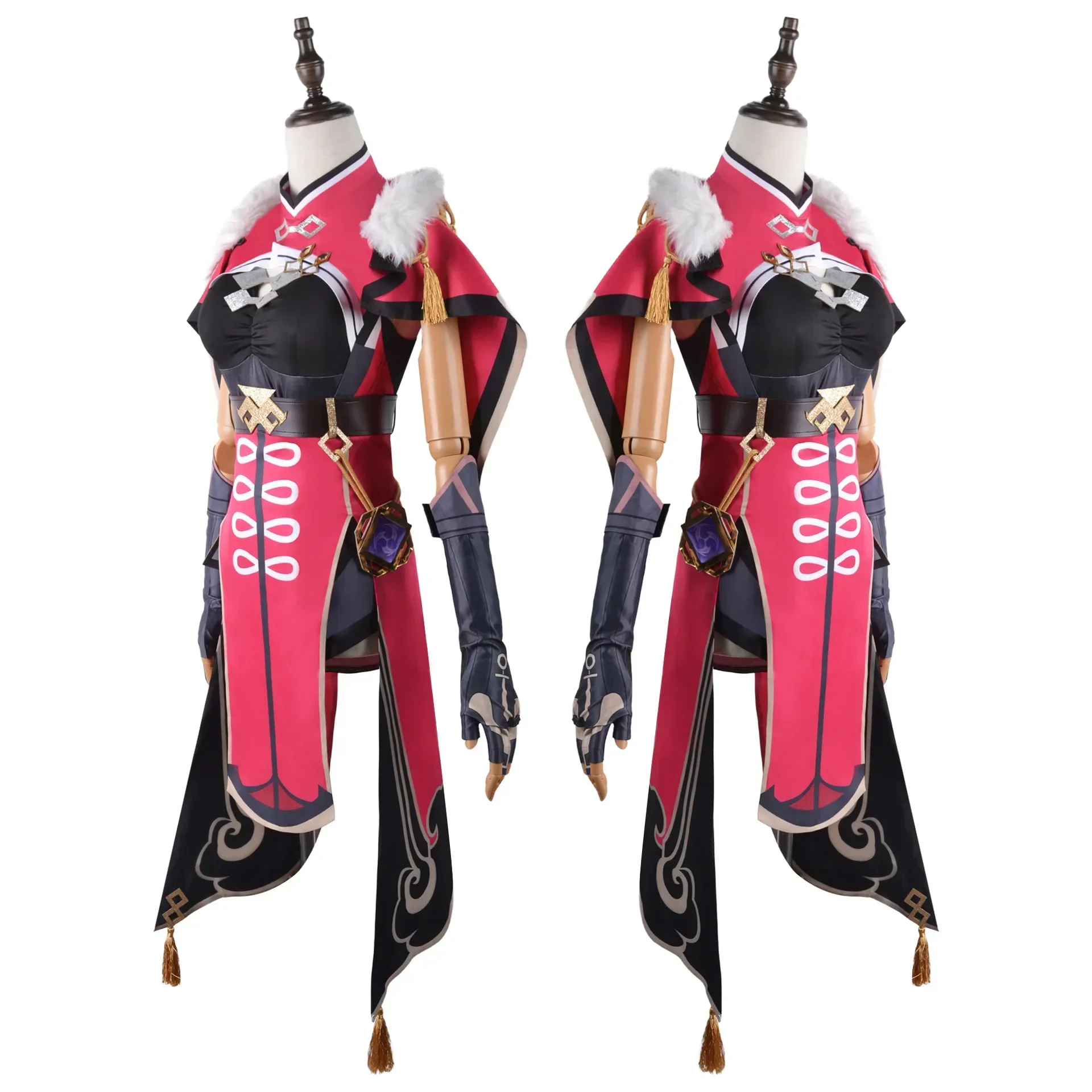 Игра Genshin Impact Beidou Косплей Некороновый Володар океана Черный Красный Костюм