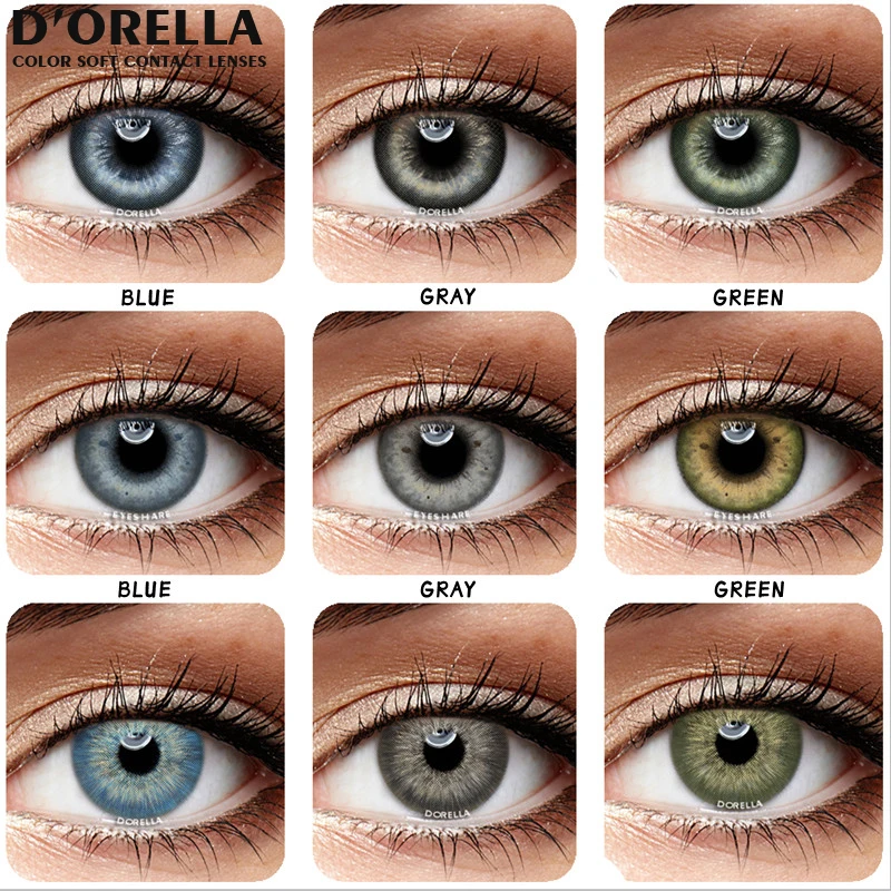 

D'ORELLA 1 Pair Color Lens Eyes Yearly Color Contact Lenses For Eyes Beauty Contact Lenses Eye Cosmetic Beauty Makeup Color Lens