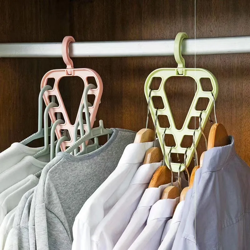 

New 9-Hole Clothes Hanger Racks Plastic Clothes Drying Multi-port Support Home Storage Organizer Hangers Multifunction Rack