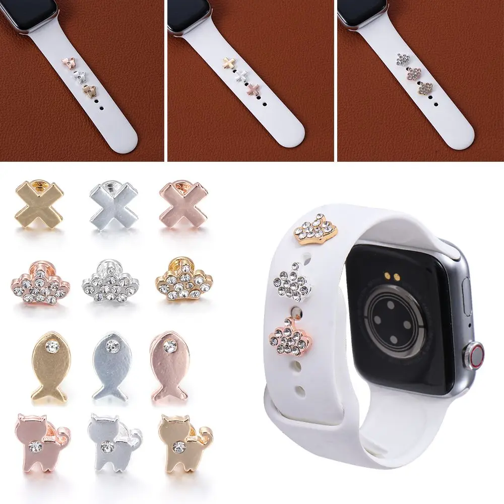 3 шт. силиконовые декоративные кольца-гвозди для браслета Apple Watch - купить по
