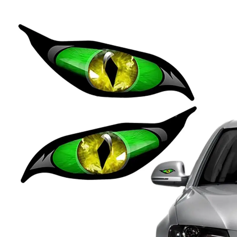 

Car Eye Sticker Eye Car Decal Mirror Sticker 2 Pcs Terrifying Car Stickers For Night Driving