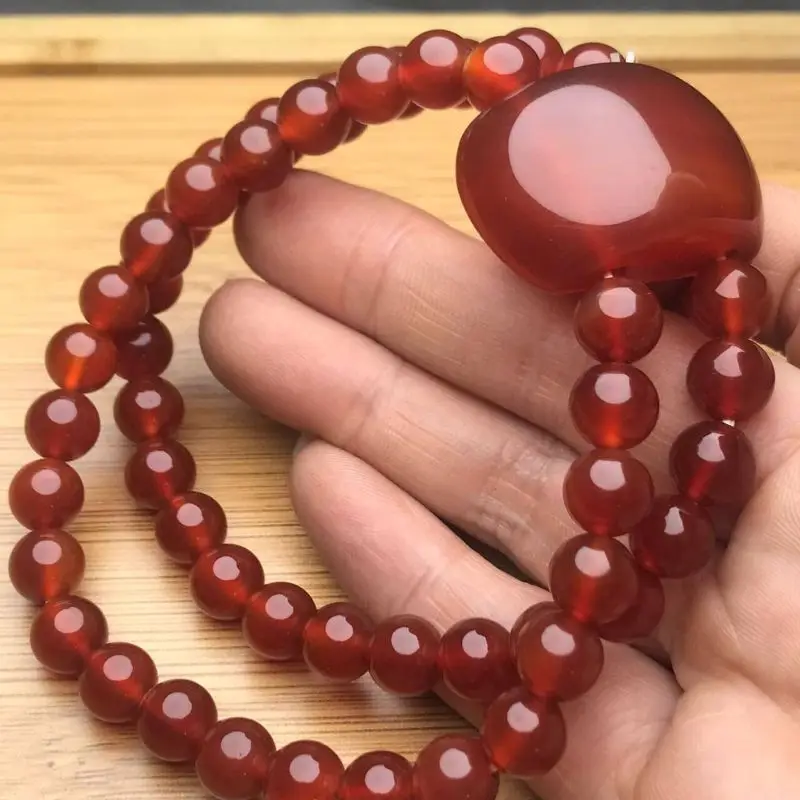 Браслет из натурального красного агата модный и универсальный для мужчин женщин