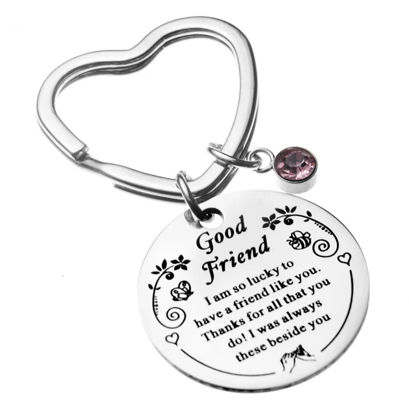 

Best Friend Lucky To Have A Friend Like You Key Chains Stainless Steel Unique Keyring Women Jewelry Man Accessories Pendant