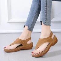 women flat shoes women sandals solid color round pu slope with light and breathable bag with non slip heel womens shoes flats