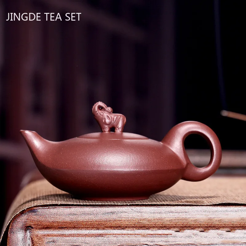 

Chinese Yixing Purple Clay Tea Pot Handmade Zhu Mud Beauty Tea Kettle Creative Elephant Filter Teapot Tea Sets Accessories 210ml