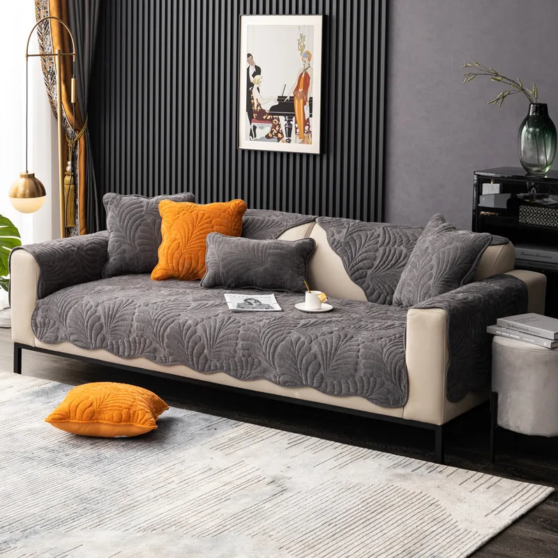 

Sofa Cushion Four Seasons Universal Chenille Quilted Sofa Seat Cushion Cover Jacquard Non-Slip Living Room Sofa Backrest Armrest