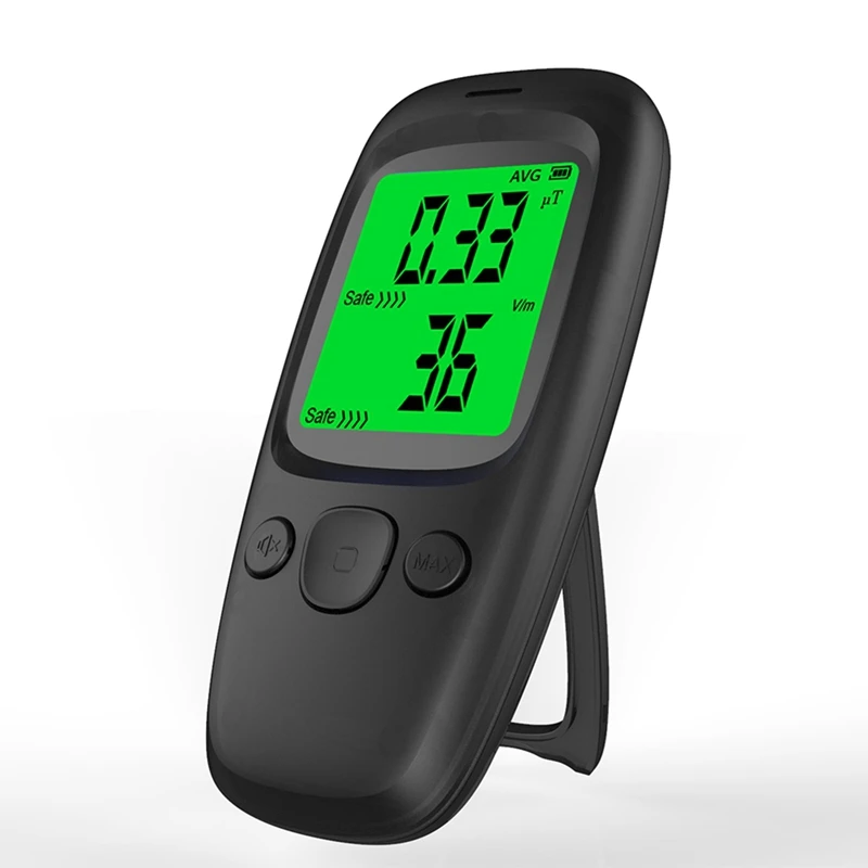 

LCD Display Electromagnetic Radiation Detector Magnetic Field Electric Temperature Measurement Device With Sound