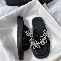 sandals womens 2022 summer new fashion thick bottom pearl korean princess shoes outer wear holiday fairy sandals