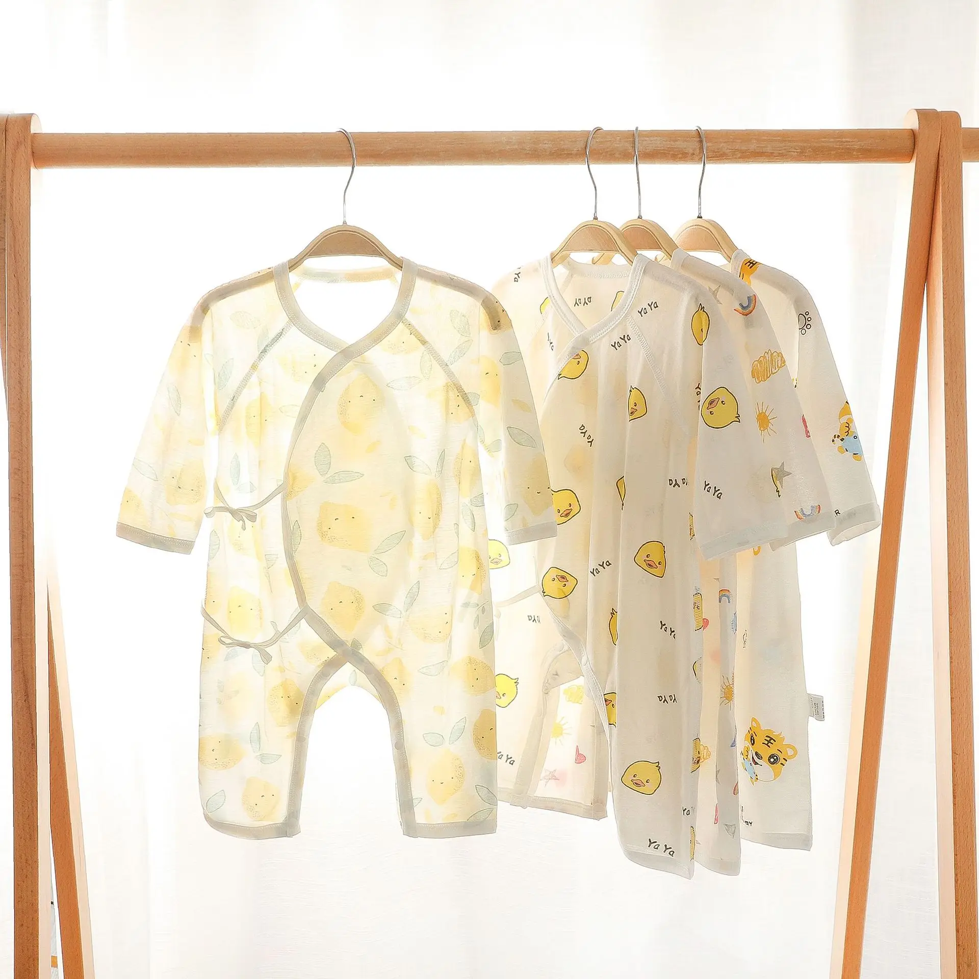 

Newborn onesie summer thin section newborn baby long-sleeved pajamas boneless romper baby monk clothes