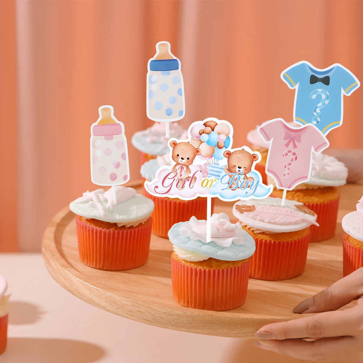 14 шт. топперы для кексов мальчиков и девочек декор мужчин розовый синий десерт