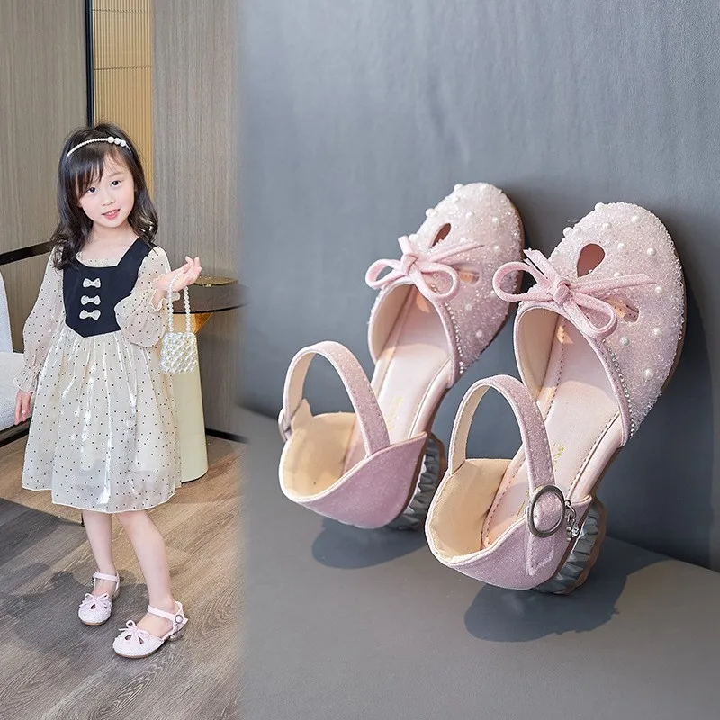 

Gold Silver Kids Shoes Rhinestone Crystal Sandals Girls Princess Shoes For Wedding Party Children Dance Performance Shoes 3-12T
