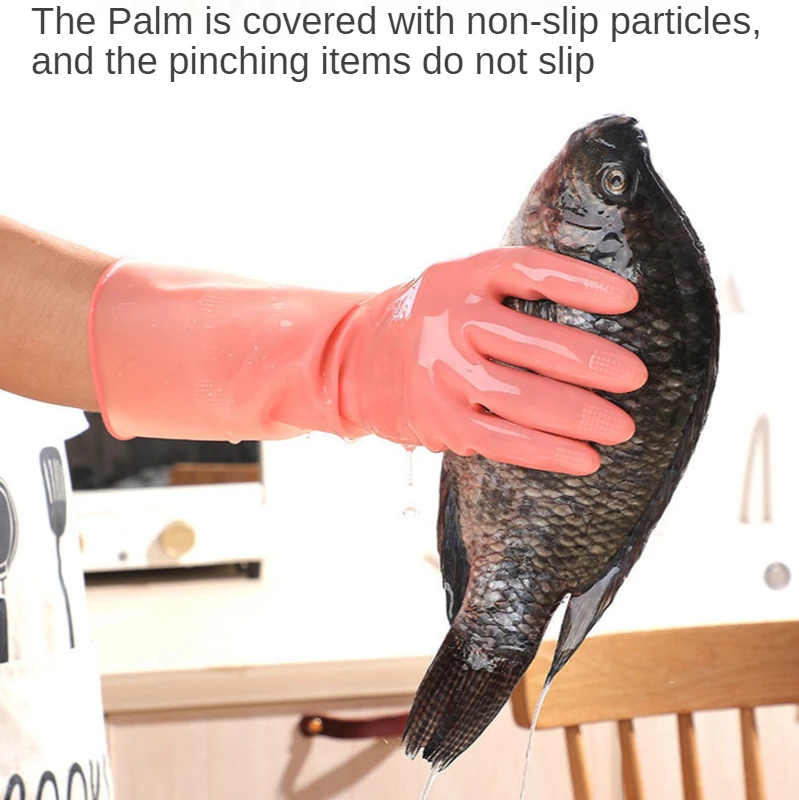 

Latex Dishwashing Gloves Women's Waterproof Household Kitchen Washing Bowl Washing Clothes Vegetable Cleaning Household