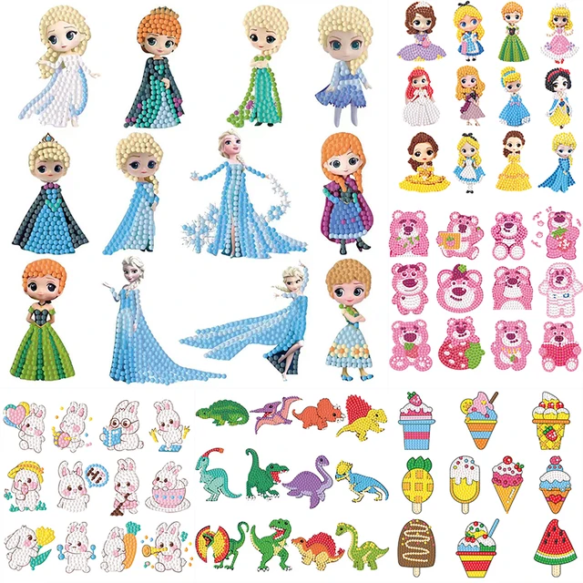 Diamond Painting Stickers Kit DIY Disney Sticker by Numbers for Kid Diamond Mosaic Handicrafts Children Gift for Phone Cup Decor 1