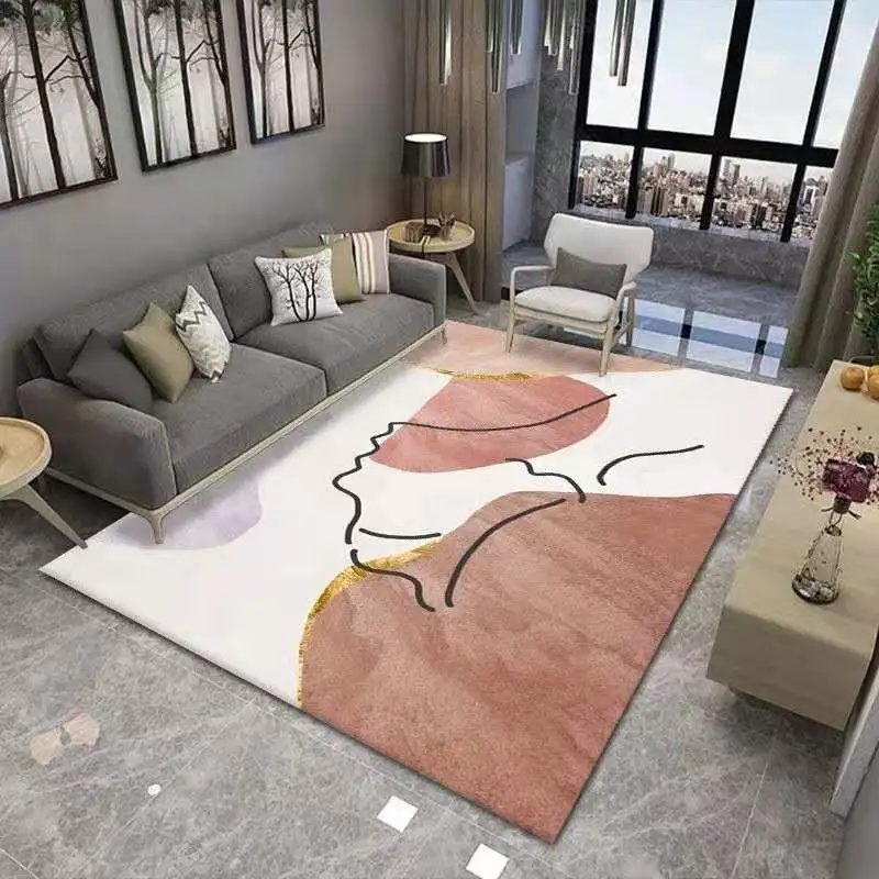 

Living Room Light Luxury Geometric Carpet Home Large Area Living Room Floor Mat Cloakroom Lounge Non-Slip Floor Mat Decor Room