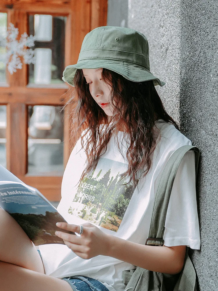 Зеленая шляпа ведра женская плоские шляпы на открытом воздухе спортивные хип-хоп кепка мужская пляжное лето мягкая рыболовная солнечная унисекс панама.