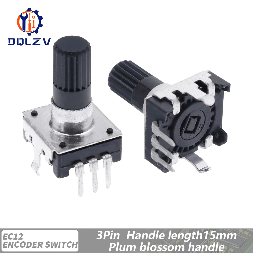

Поворотный энкодер на 360 градусов EC12 RE12, аудиокодер, кодирование, 3 контакта, 24 положения, без кнопочного переключателя, длина ручки 12,5/15/20 мм