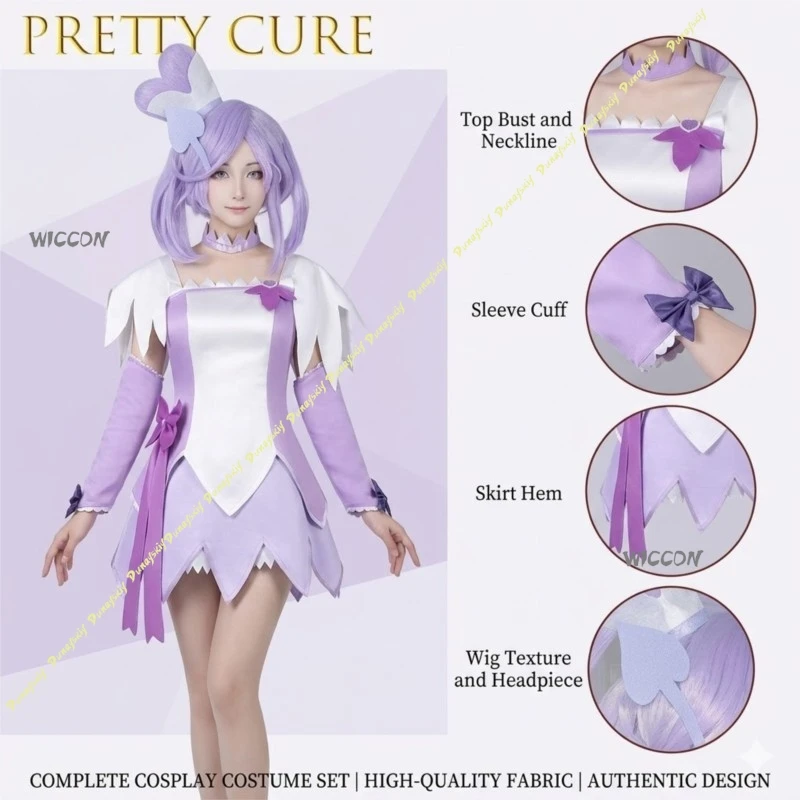 Фото Мода Kisstyle DokiDoki! Костюм для косплея PreCure Doki Doki Pretty Cure: Меч Макото Кензаки, униформа, фиолетовый наряд в стиле Лолита для вечеринки №2