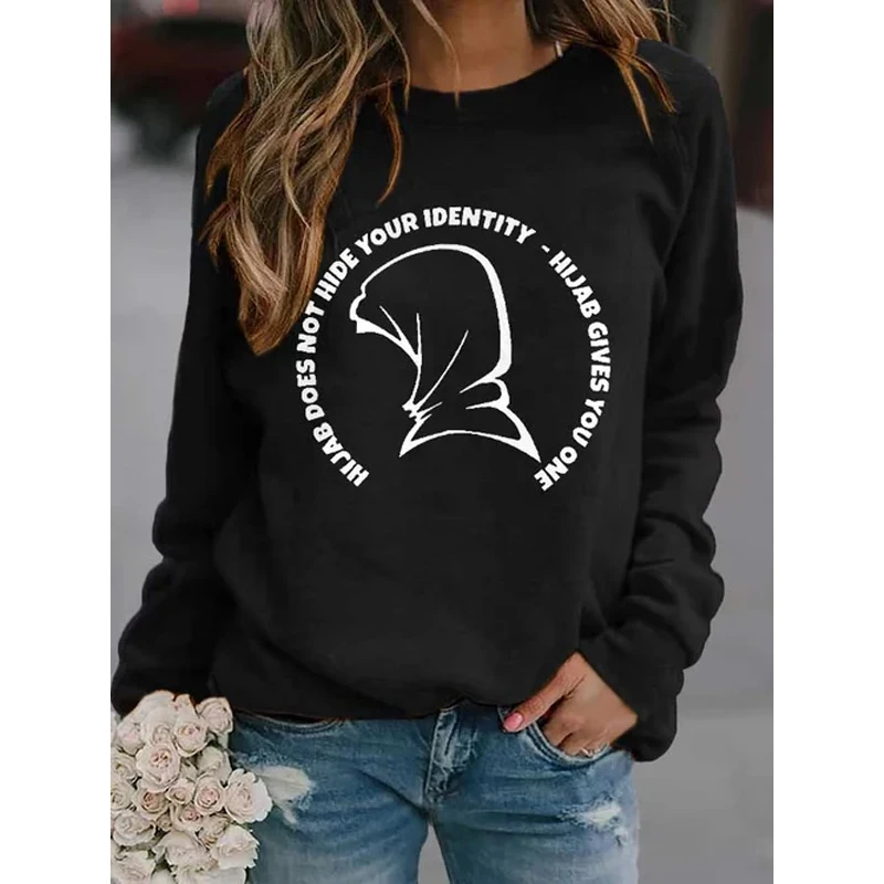 

Rheaclot Does Not Hide Your Identity Printing Women's Retro Vintage Cotton Long Sleeve SweatShirt