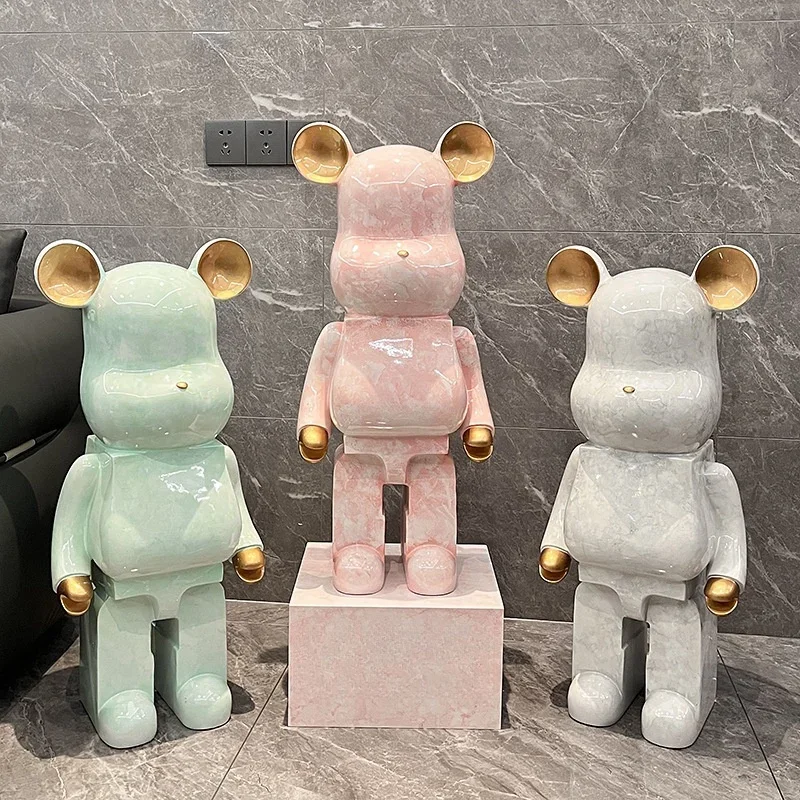 Résine marbrée Статуя Медведи ангиросива грандиозная скульптура украшение салона