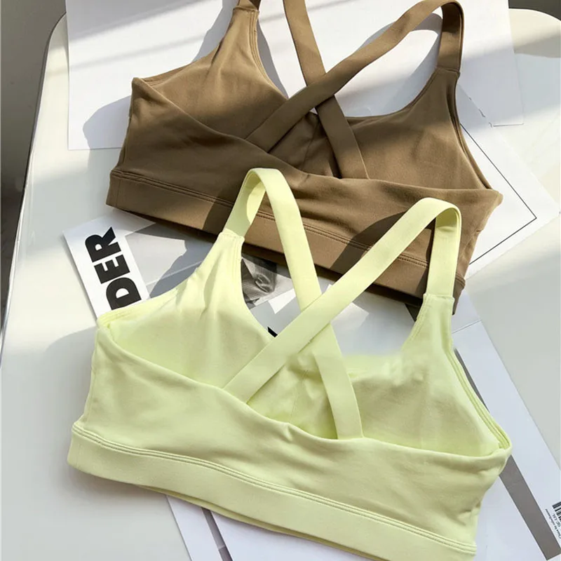 Women Push Up Exercise Sports Bra Tops Backless  Padded Workout Vest  Fitness Yoga Brassiere