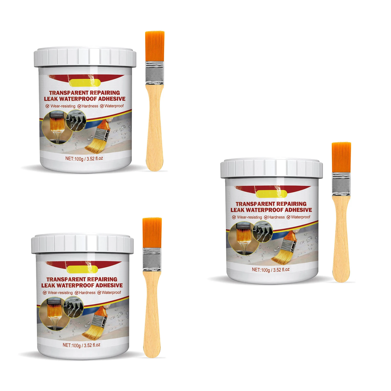 

Household Anti-Leak Agent Glue Wall Repairing Cream with Brush for Window Sills Bathroom Tiles