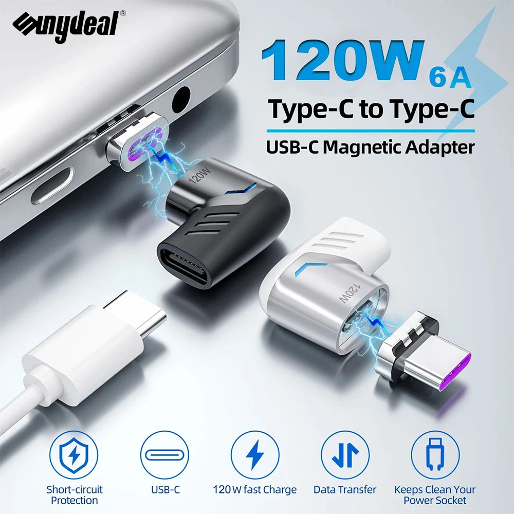 

Адаптер OTG Type C на USB C 100 Вт, магнитный кабель USB Type C, конвертер для iPad Pro Macbook 2019 2018 2021, адаптер для быстрой зарядки